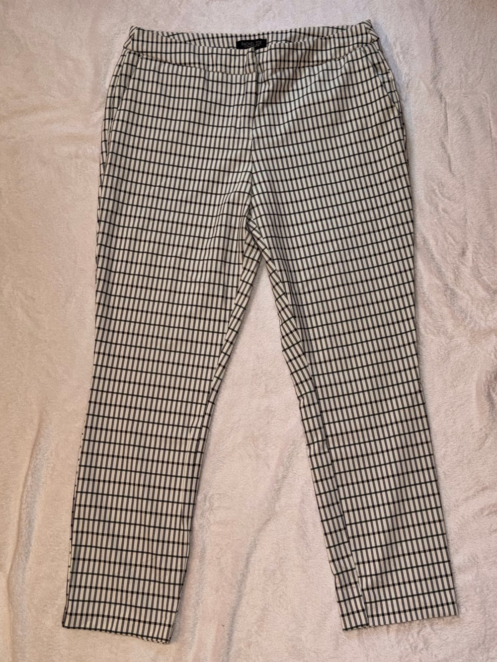 Rachel Zoe Black & White Checked Slim Pants